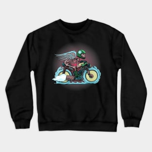 skeleton motorcyclist who promotes careful driving Crewneck Sweatshirt